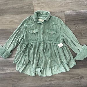 NWT free people corduroy babydoll top